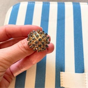 14k Sputnik ring natural blue diamonds